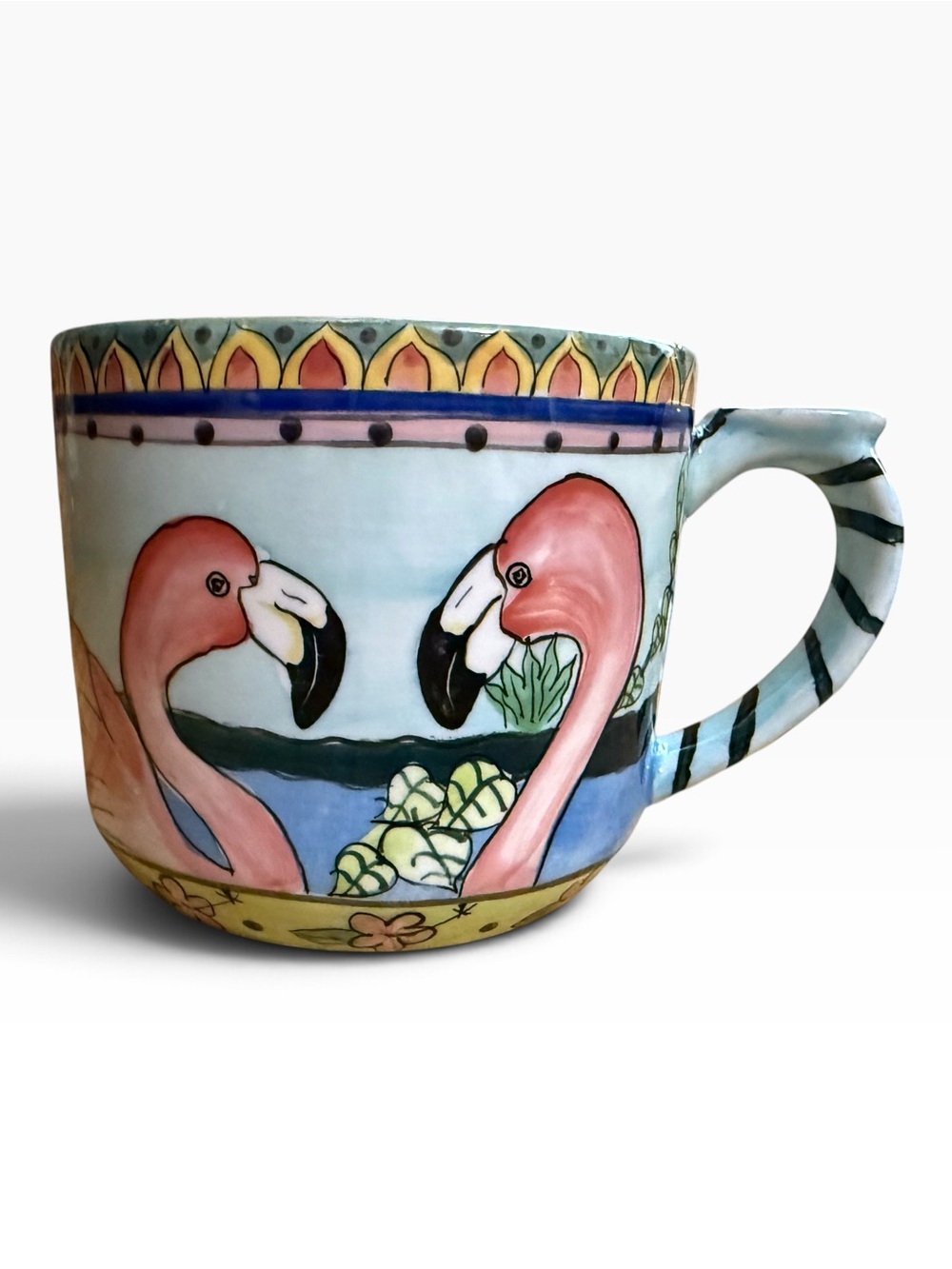 American Gift Key Largo Collector Series Hand-Painted Ceramic Flamingo Mug